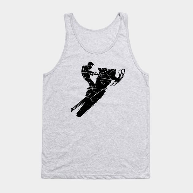 Out For A Rip Snowmobile Tank Top by Sunil Belidon